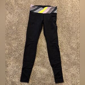 Lululemon Black Leggings with Colorful Waistband